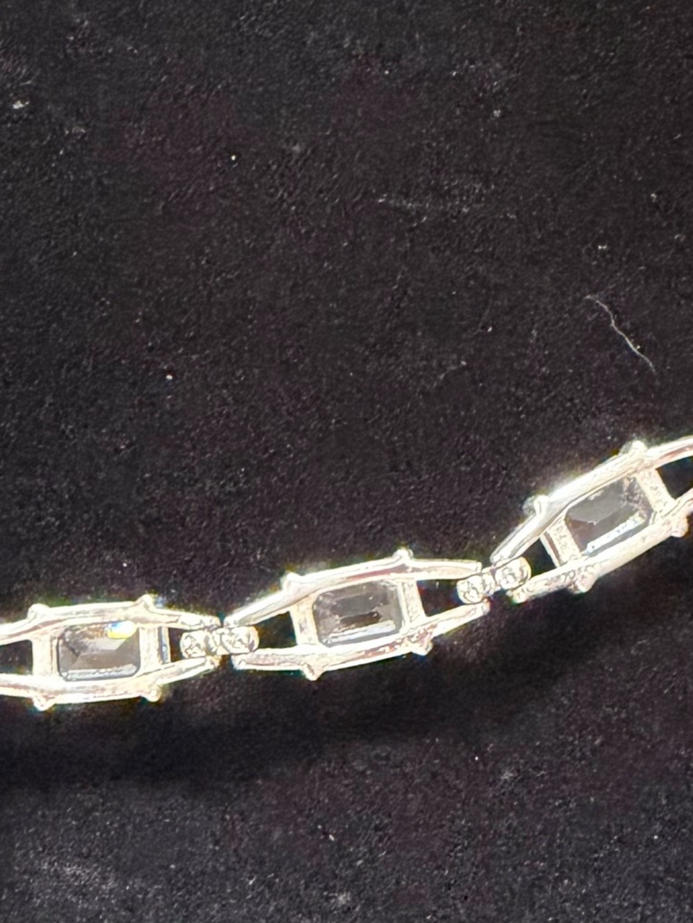 Swarovski Silver-Tone Clear Emerald-Cut Crystal Link Bracelet - Picture 7 of 10